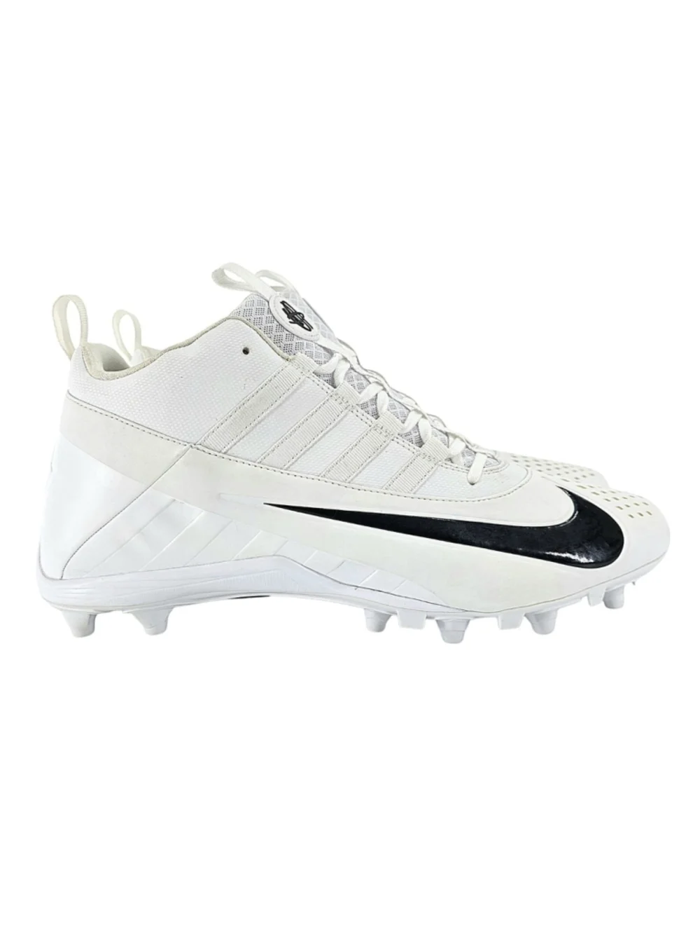 Nike Alpha Huarache 6 Varsity Lacrosse Cleats White Black Men's 14 923427-101